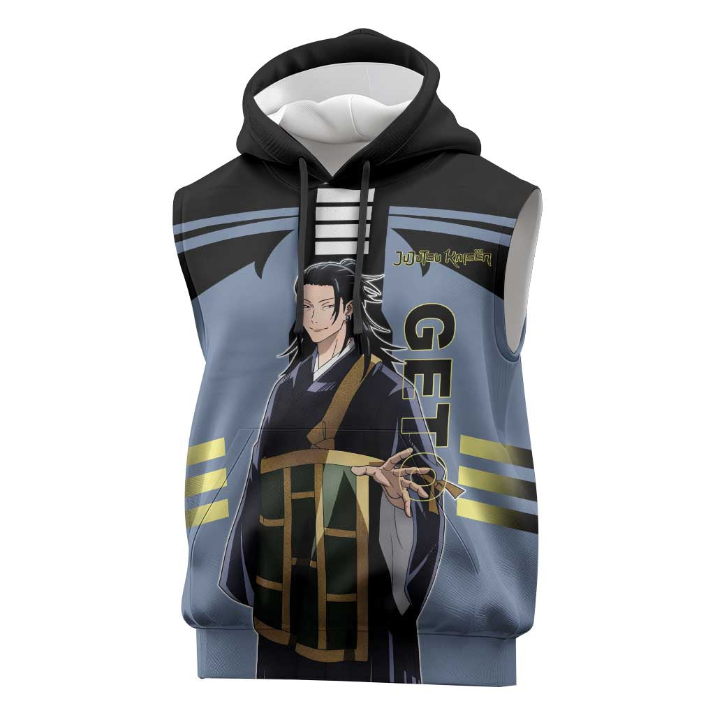 Suguru Geto from Jujutsu Kaisen Sleeveless Hoodie with Cursed Spirit Powers and Dark Aura Design - The Mazicc