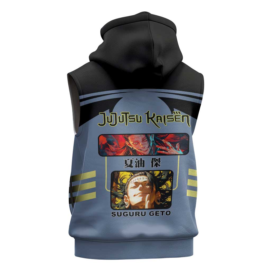 Suguru Geto from Jujutsu Kaisen Sleeveless Hoodie with Cursed Spirit Powers and Dark Aura Design - The Mazicc