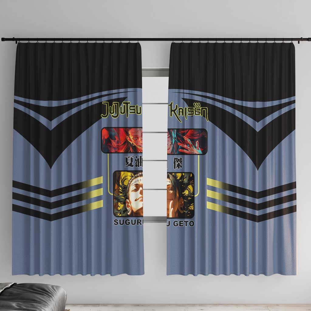 Suguru Geto from Jujutsu Kaisen Window Curtain with Cursed Spirit Powers and Dark Aura Design - The Mazicc
