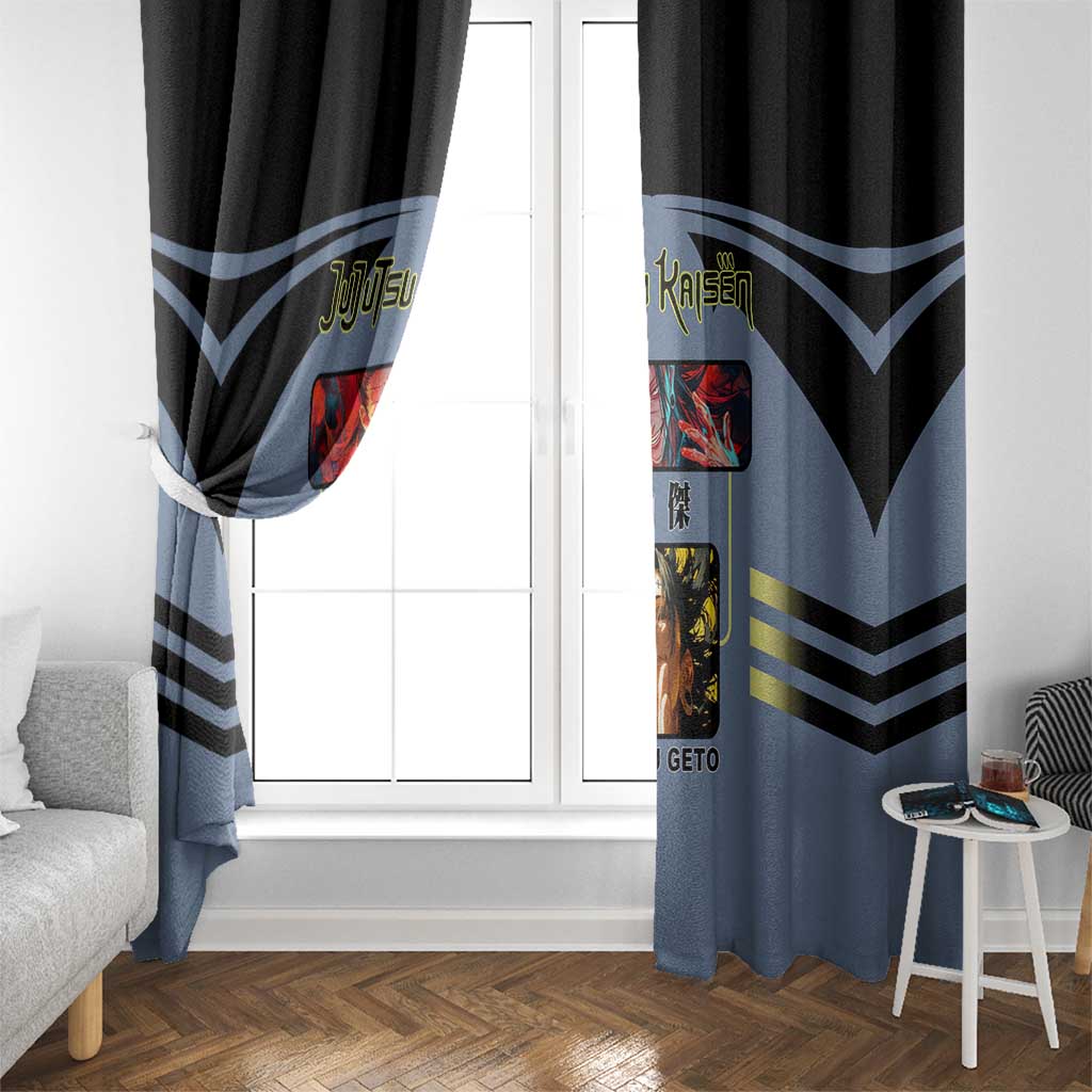 Suguru Geto from Jujutsu Kaisen Window Curtain with Cursed Spirit Powers and Dark Aura Design - The Mazicc