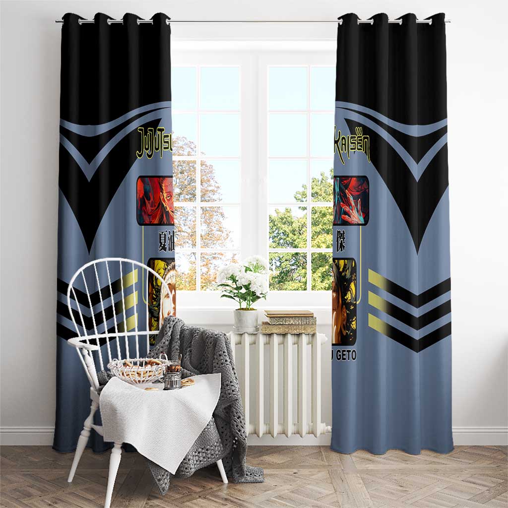 Suguru Geto from Jujutsu Kaisen Window Curtain with Cursed Spirit Powers and Dark Aura Design - The Mazicc