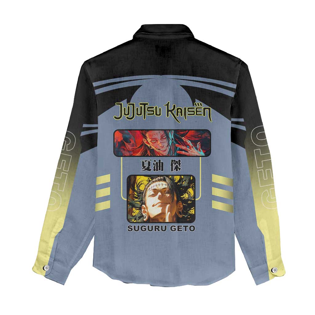 Suguru Geto from Jujutsu Kaisen Women Casual Shirt with Cursed Spirit Powers and Dark Aura Design - The Mazicc
