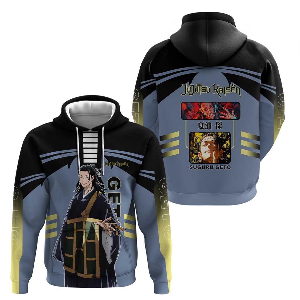 Suguru Geto from Jujutsu Kaisen Zip Hoodie with Cursed Spirit Powers and Dark Aura Design - The Mazicc