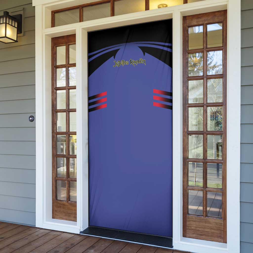 Yuji Itadori from Jujutsu Kaisen Door Cover with Cursed Energy and Dynamic Fighting Pose Design - The Mazicc