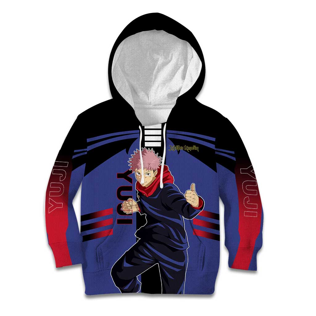 Yuji Itadori from Jujutsu Kaisen Kid Hoodie with Cursed Energy and Dynamic Fighting Pose Design - The Mazicc