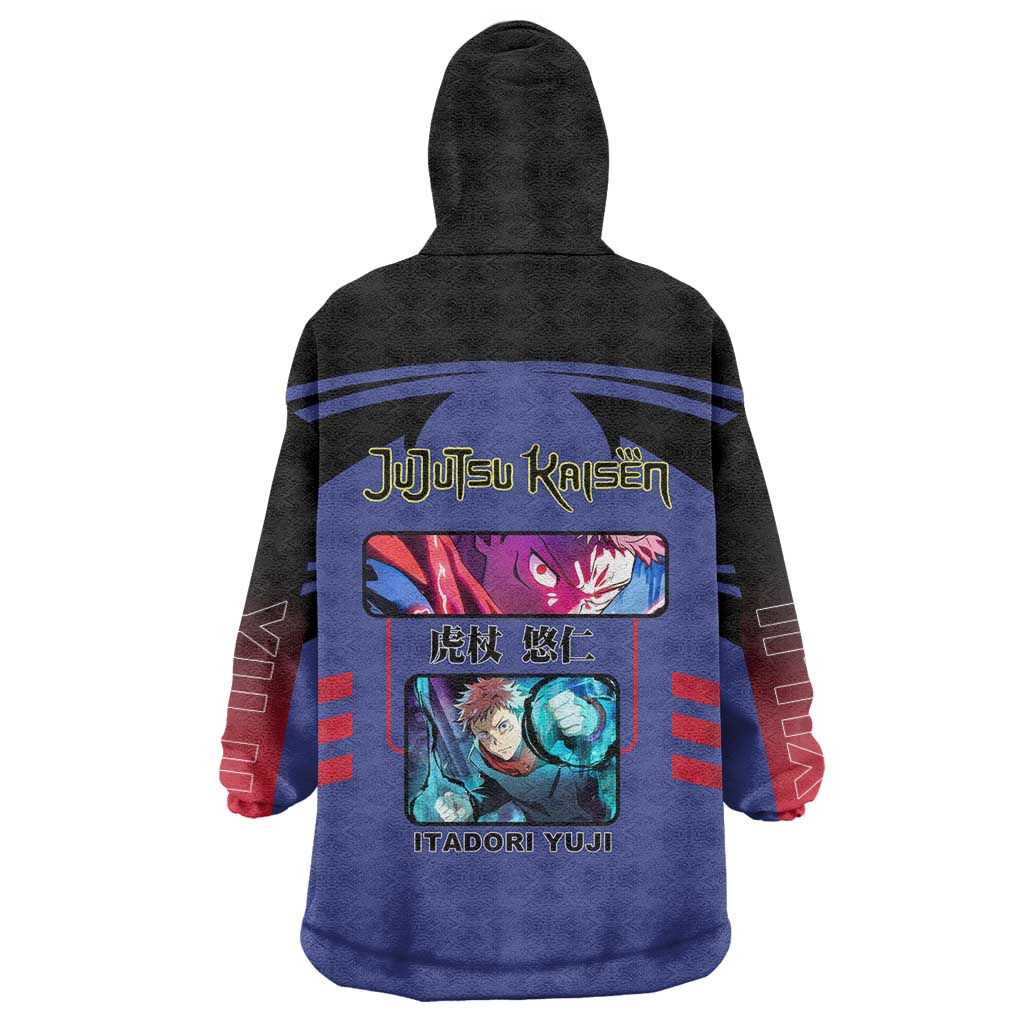 Yuji Itadori from Jujutsu Kaisen Wearable Blanket Hoodie with Cursed Energy and Dynamic Fighting Pose Design - The Mazicc