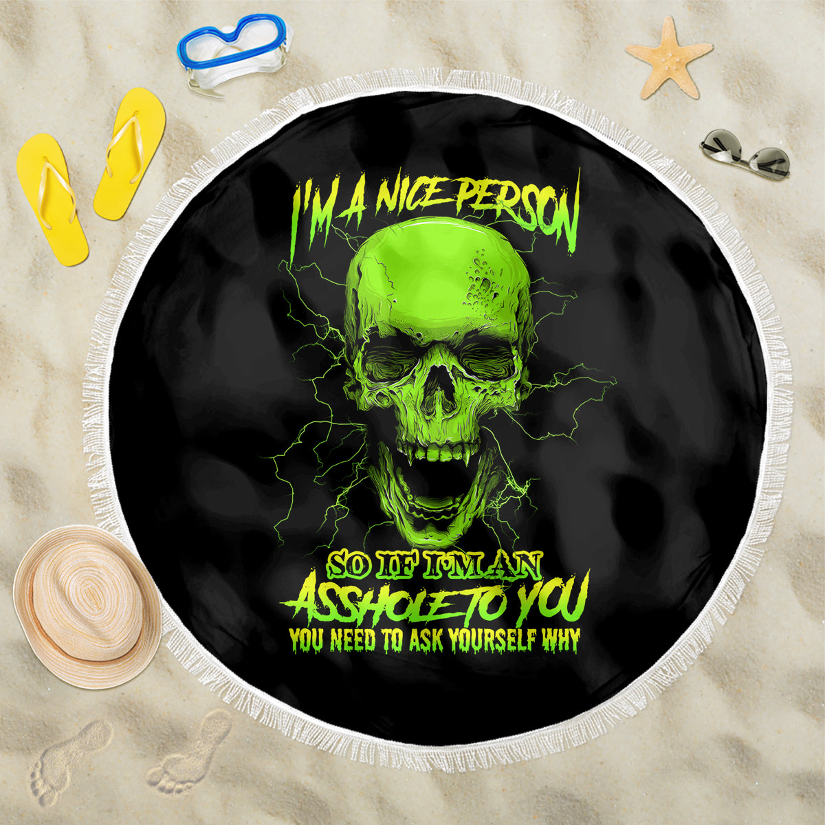 im-a-nice-person-skull-beach-blanket