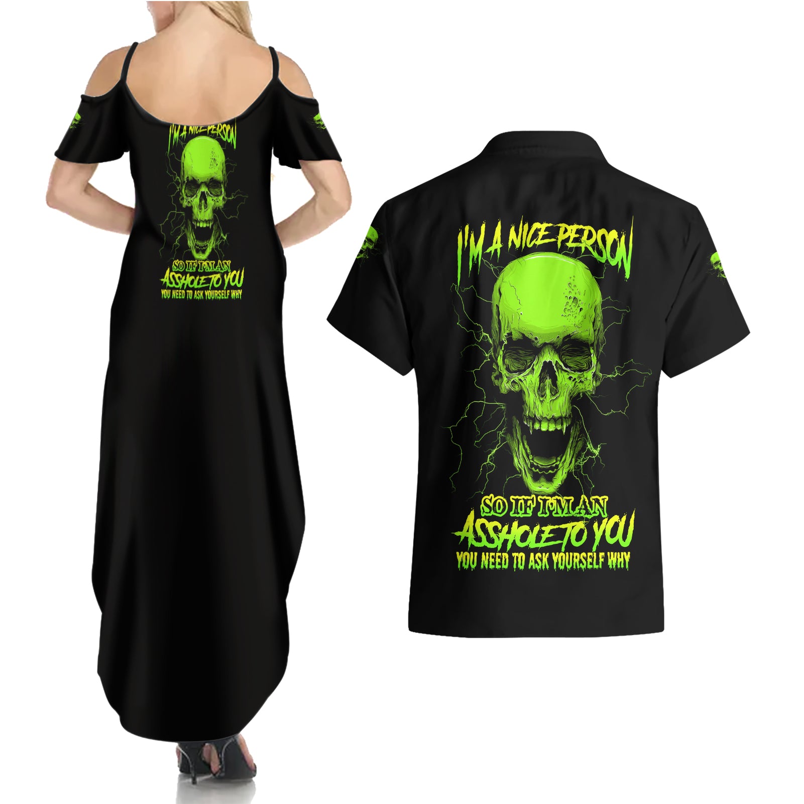 im-a-nice-person-skull-couples-matching-summer-maxi-dress-and-hawaiian-shirt