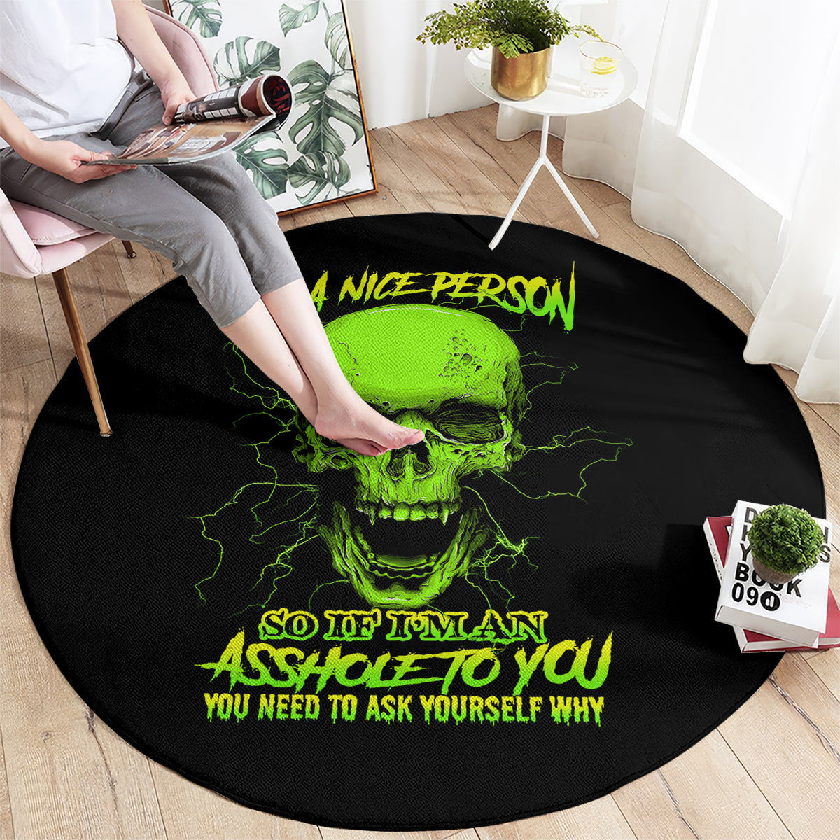 im-a-nice-person-skull-round-carpet