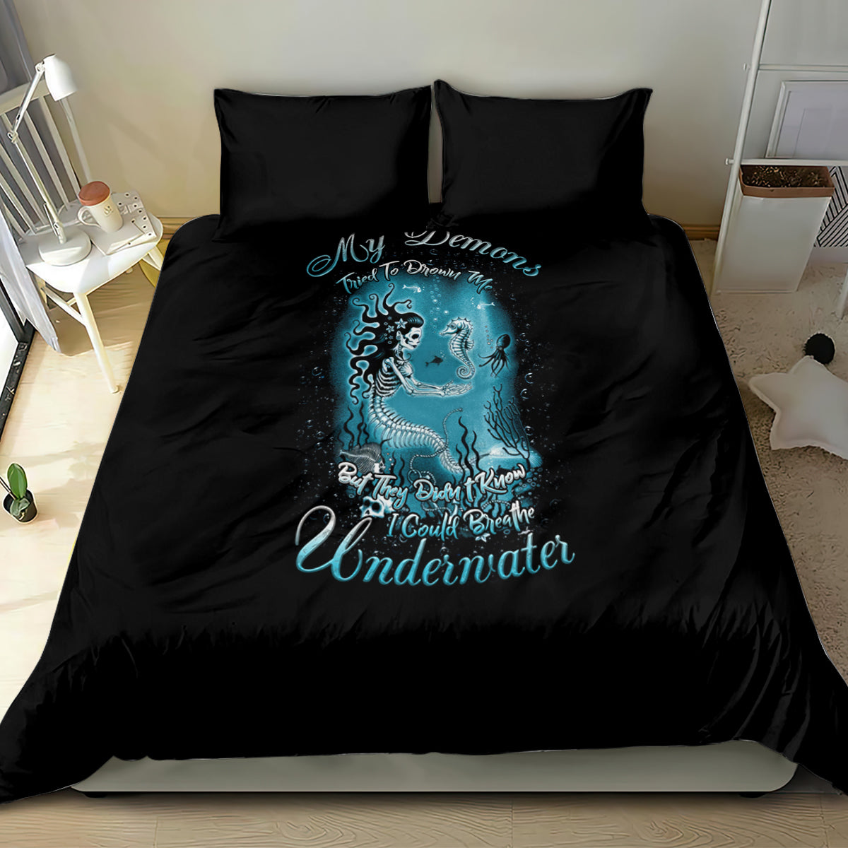 my-demons-tried-to-drown-me-mermaid-bedding-set