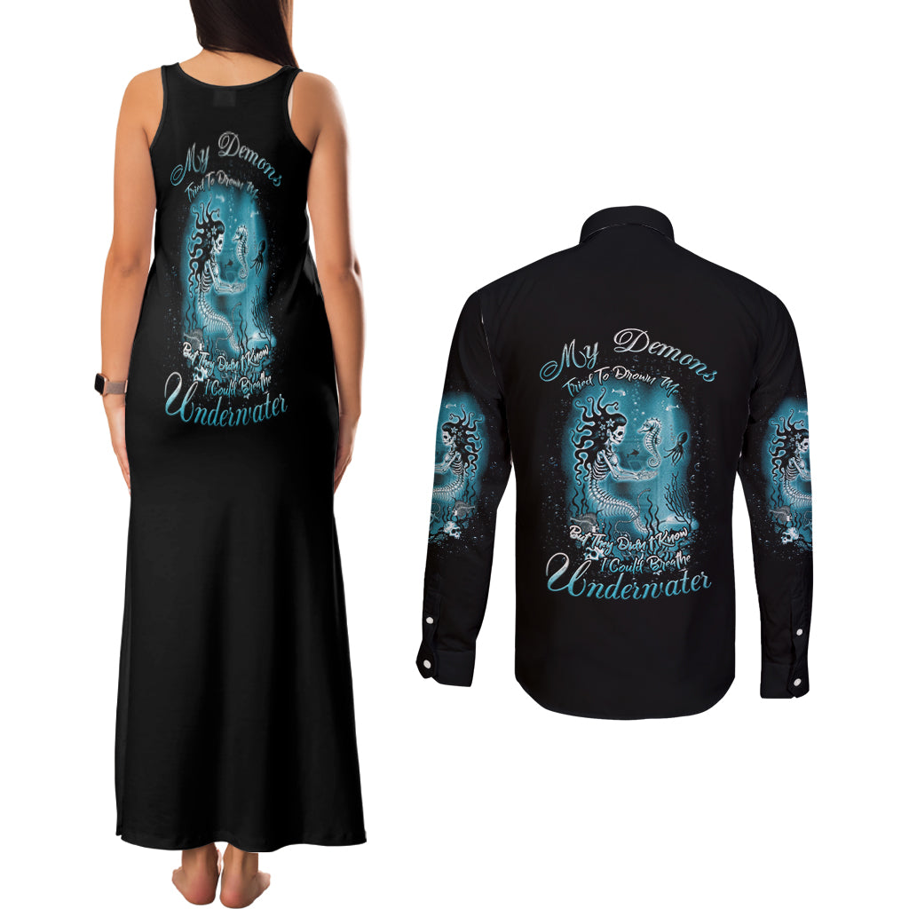 my-demons-tried-to-drown-me-mermaid-couples-matching-tank-maxi-dress-and-long-sleeve-button-shirt