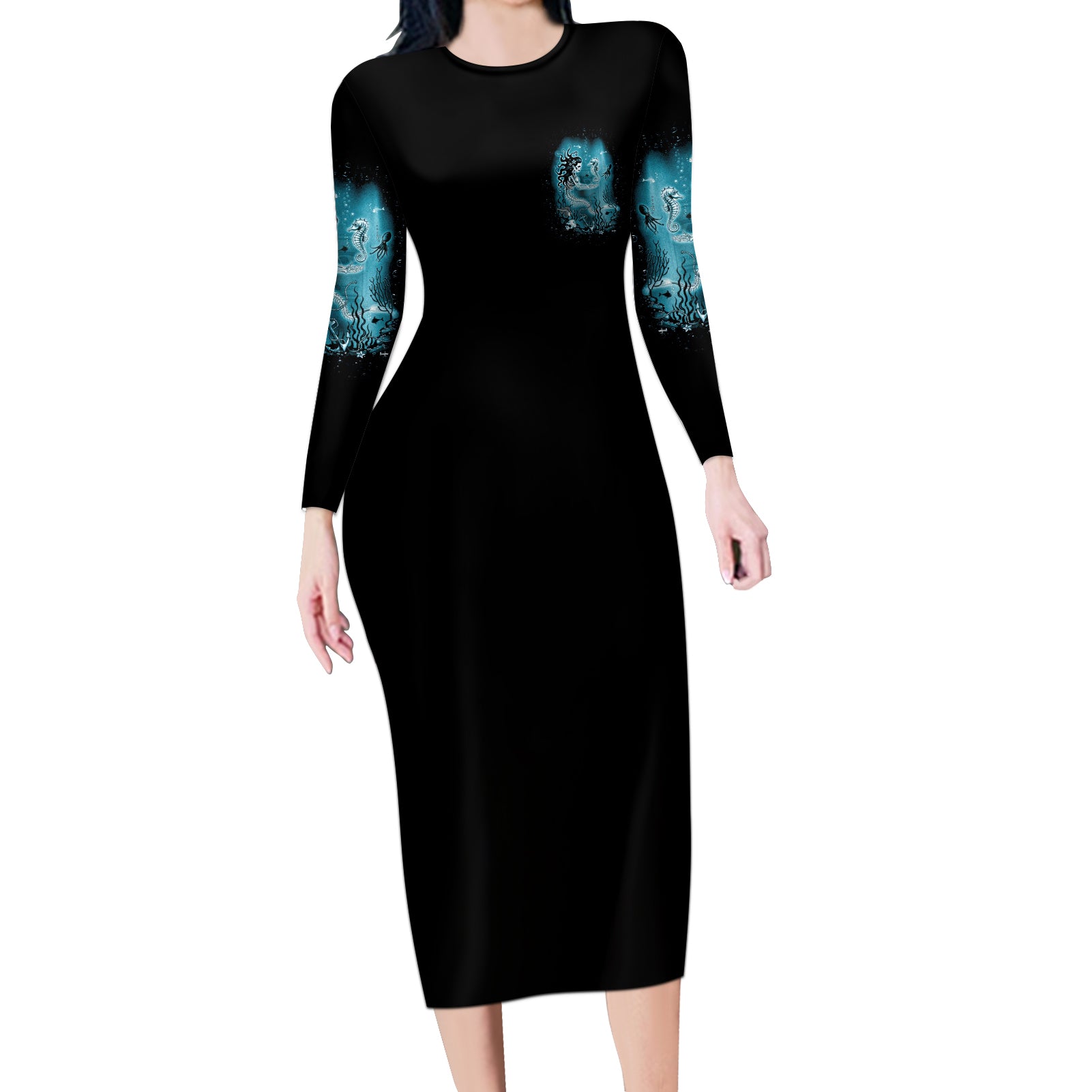 my-demons-tried-to-drown-me-mermaid-long-sleeve-bodycon-dress