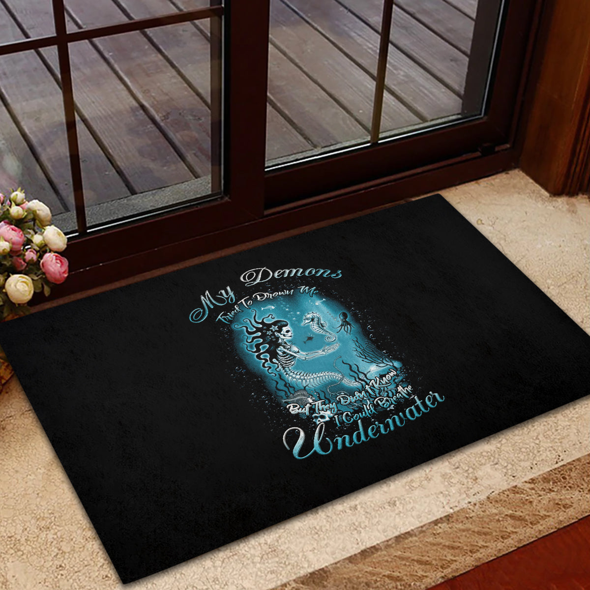 my-demons-tried-to-drown-me-mermaid-rubber-doormat