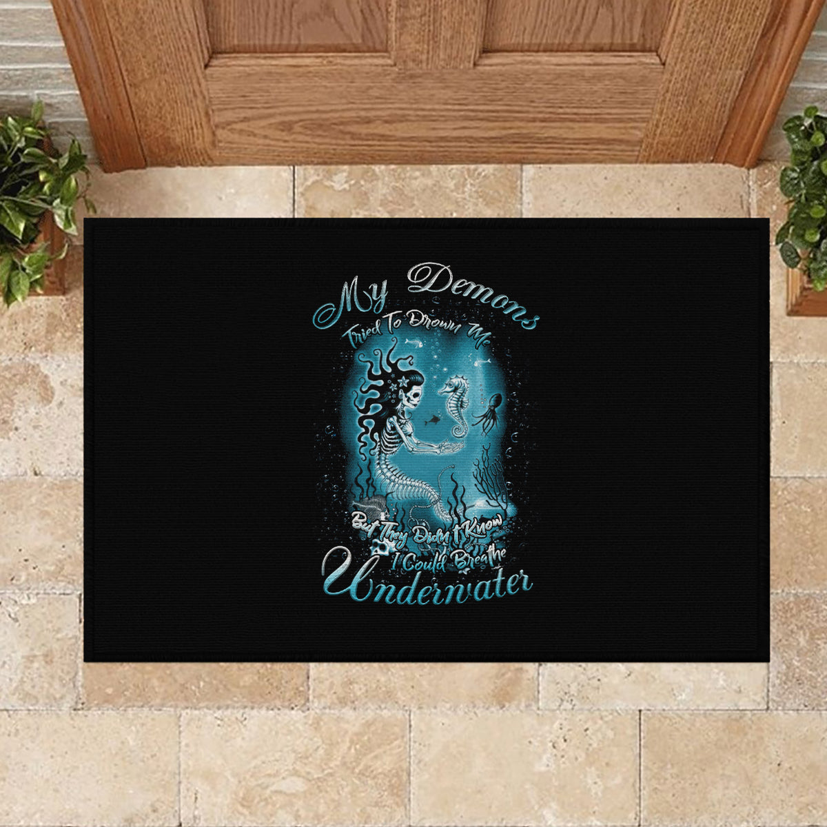 my-demons-tried-to-drown-me-mermaid-rubber-doormat