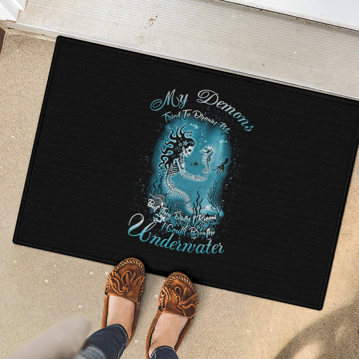 my-demons-tried-to-drown-me-mermaid-rubber-doormat