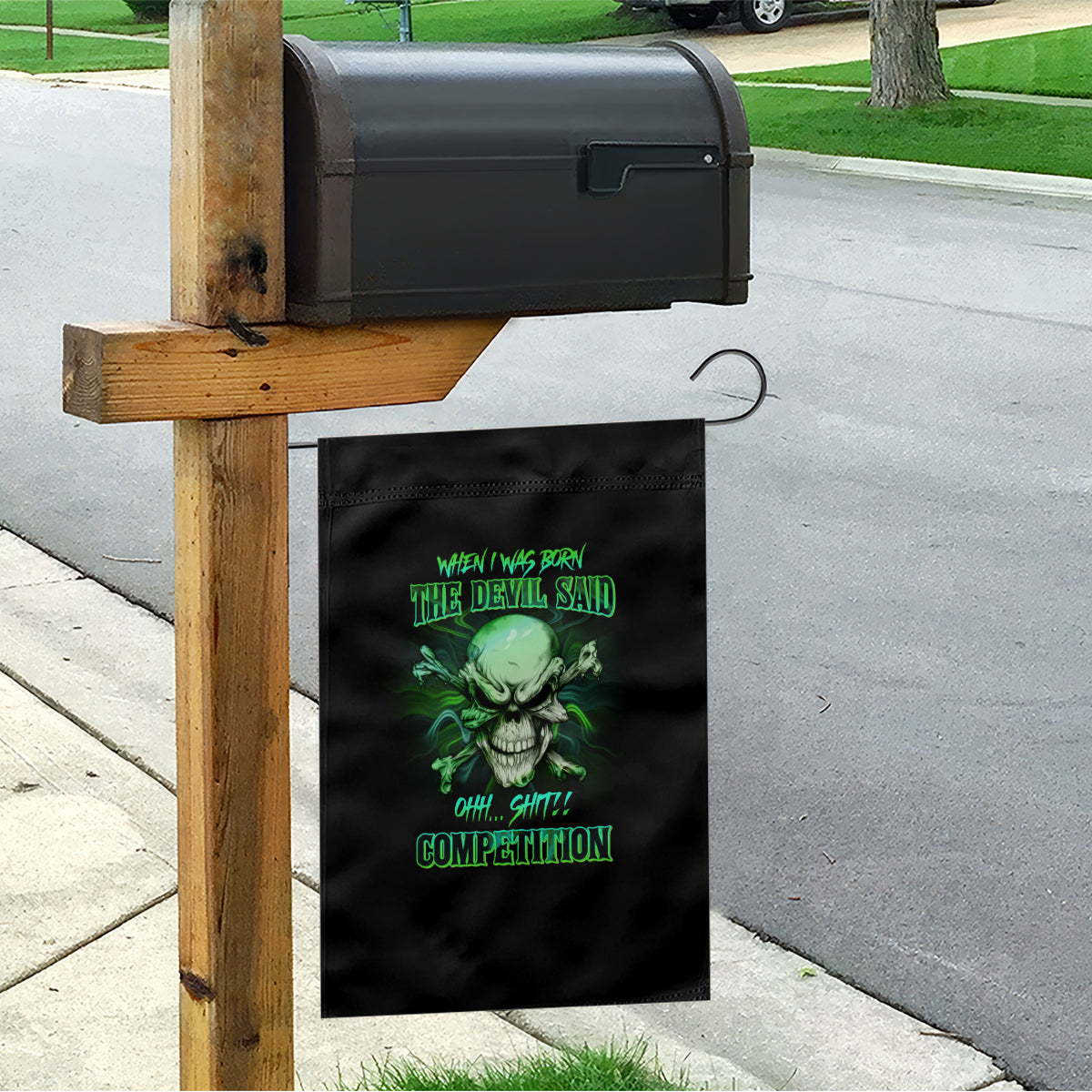 when-i-was-born-mad-skull-garden-flag