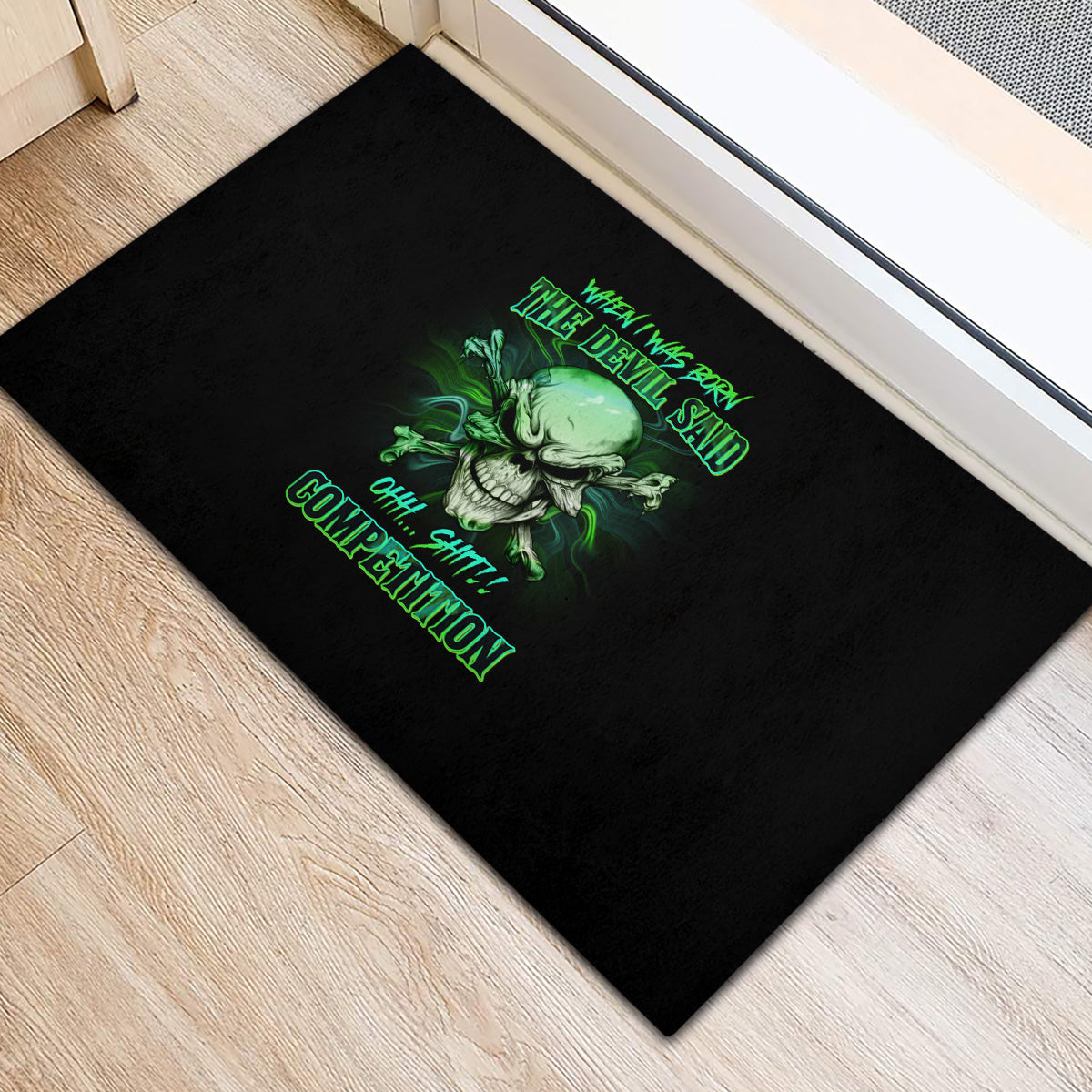 when-i-was-born-mad-skull-rubber-doormat