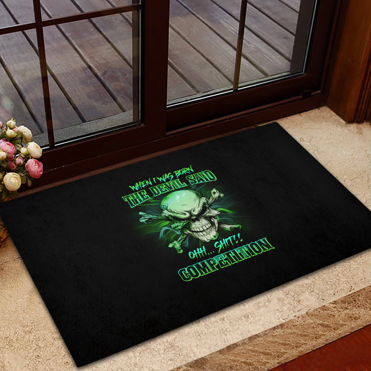 when-i-was-born-mad-skull-rubber-doormat