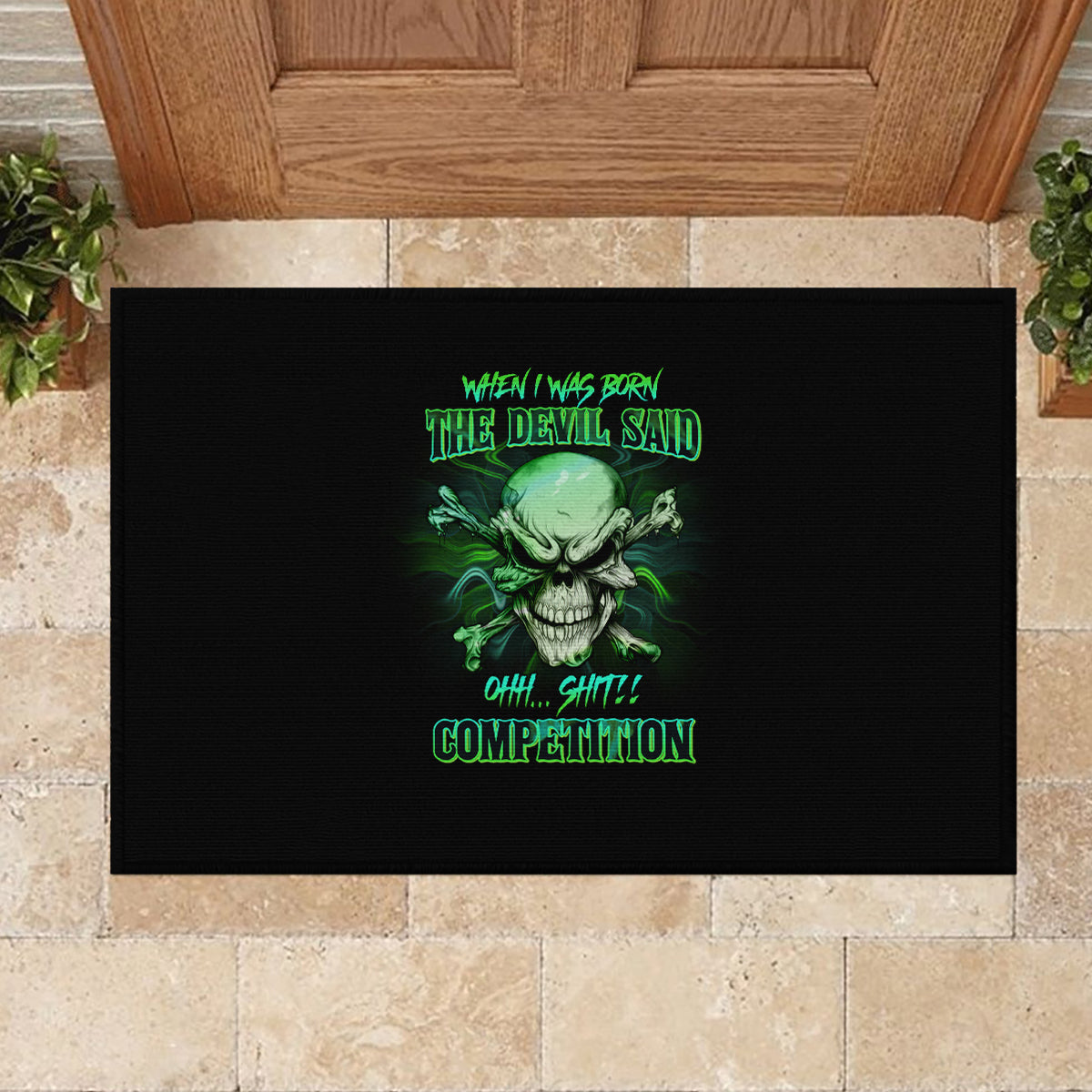 when-i-was-born-mad-skull-rubber-doormat