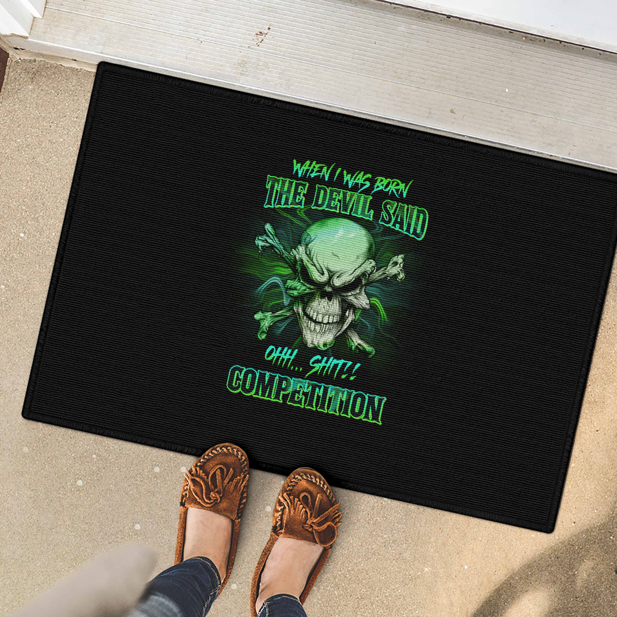 when-i-was-born-mad-skull-rubber-doormat