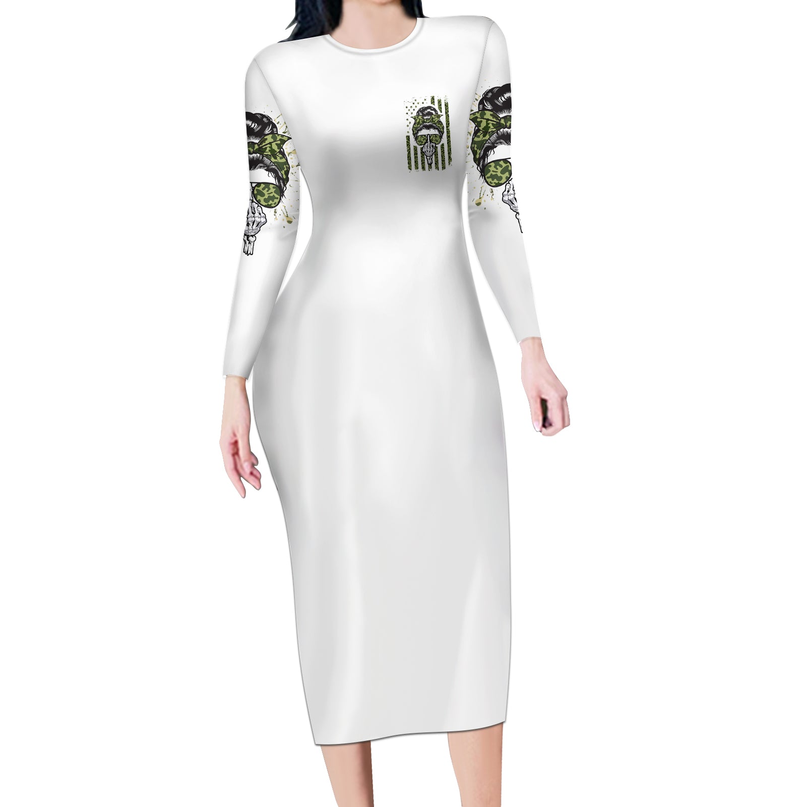 oh-i-pissed-you-off-messy-bun-long-sleeve-bodycon-dress