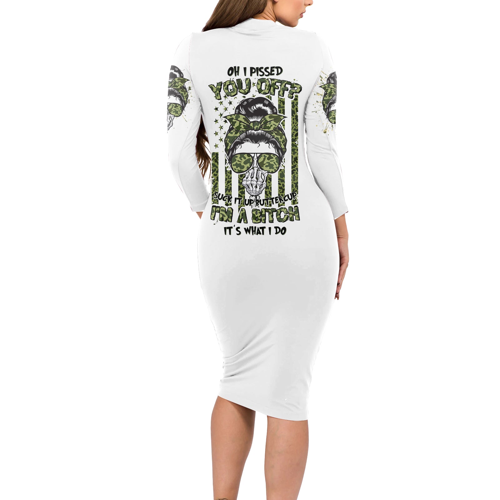 oh-i-pissed-you-off-messy-bun-long-sleeve-bodycon-dress