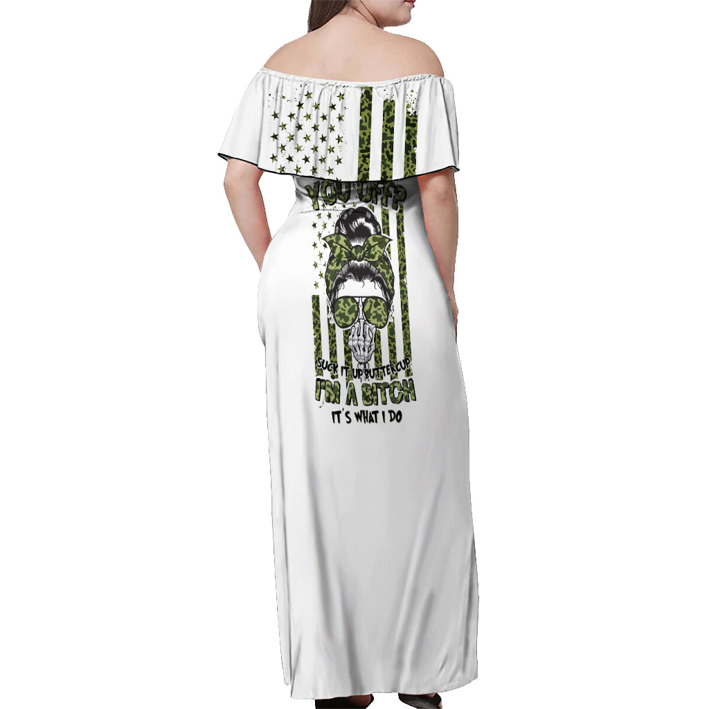 oh-i-pissed-you-off-messy-bun-off-shoulder-maxi-dress