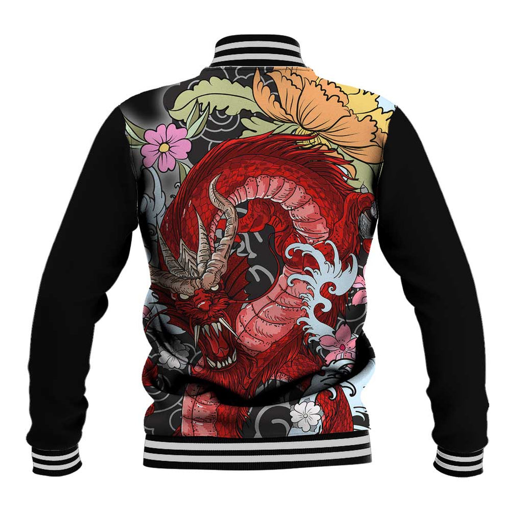 Red Dragon Baseball Jacket Japan Art Style