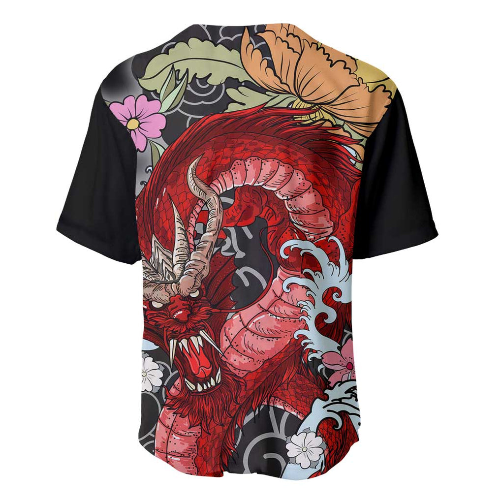 Red Dragon Baseball Jersey Japan Art Style