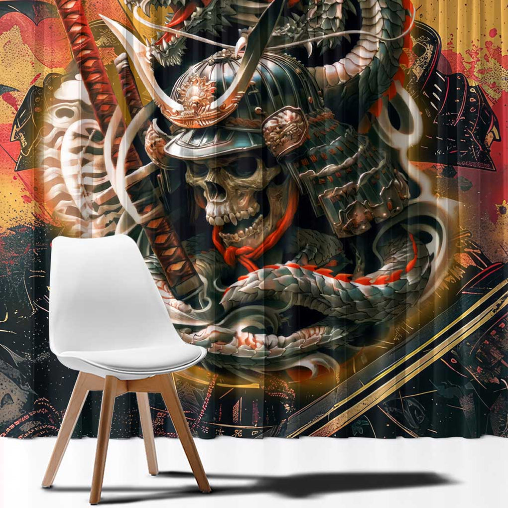Samurai Yakuza Window Curtain Japan Art Style