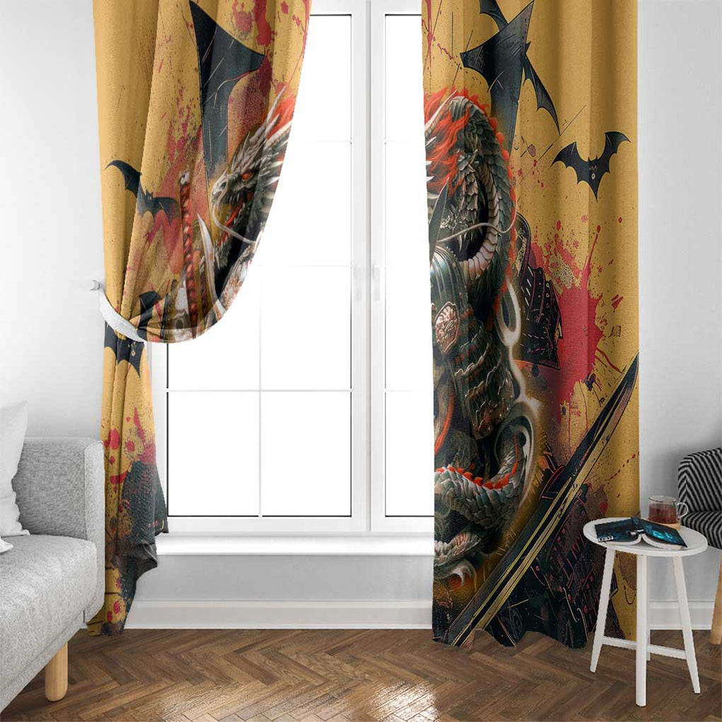 Samurai Yakuza Window Curtain Japan Art Style