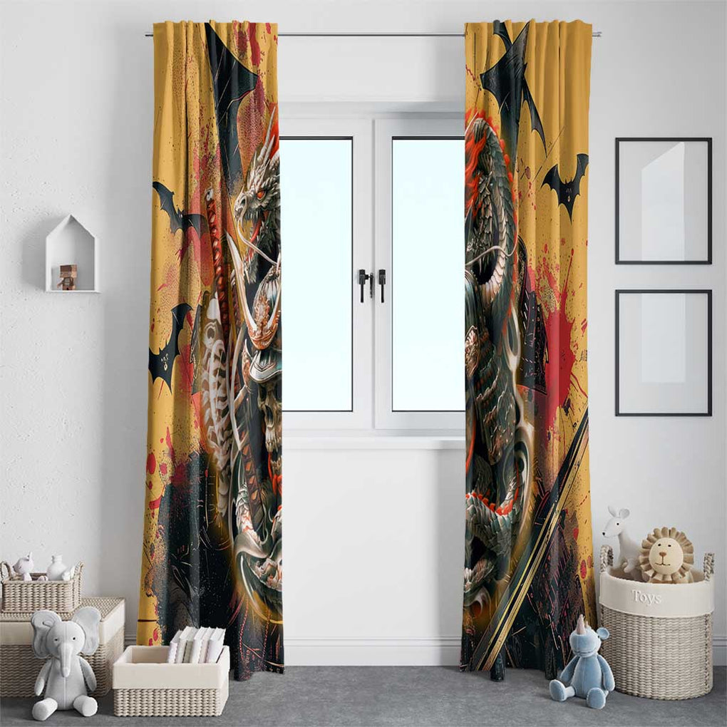 Samurai Yakuza Window Curtain Japan Art Style