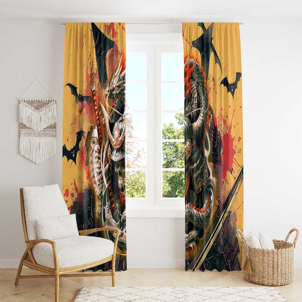 Samurai Yakuza Window Curtain Japan Art Style