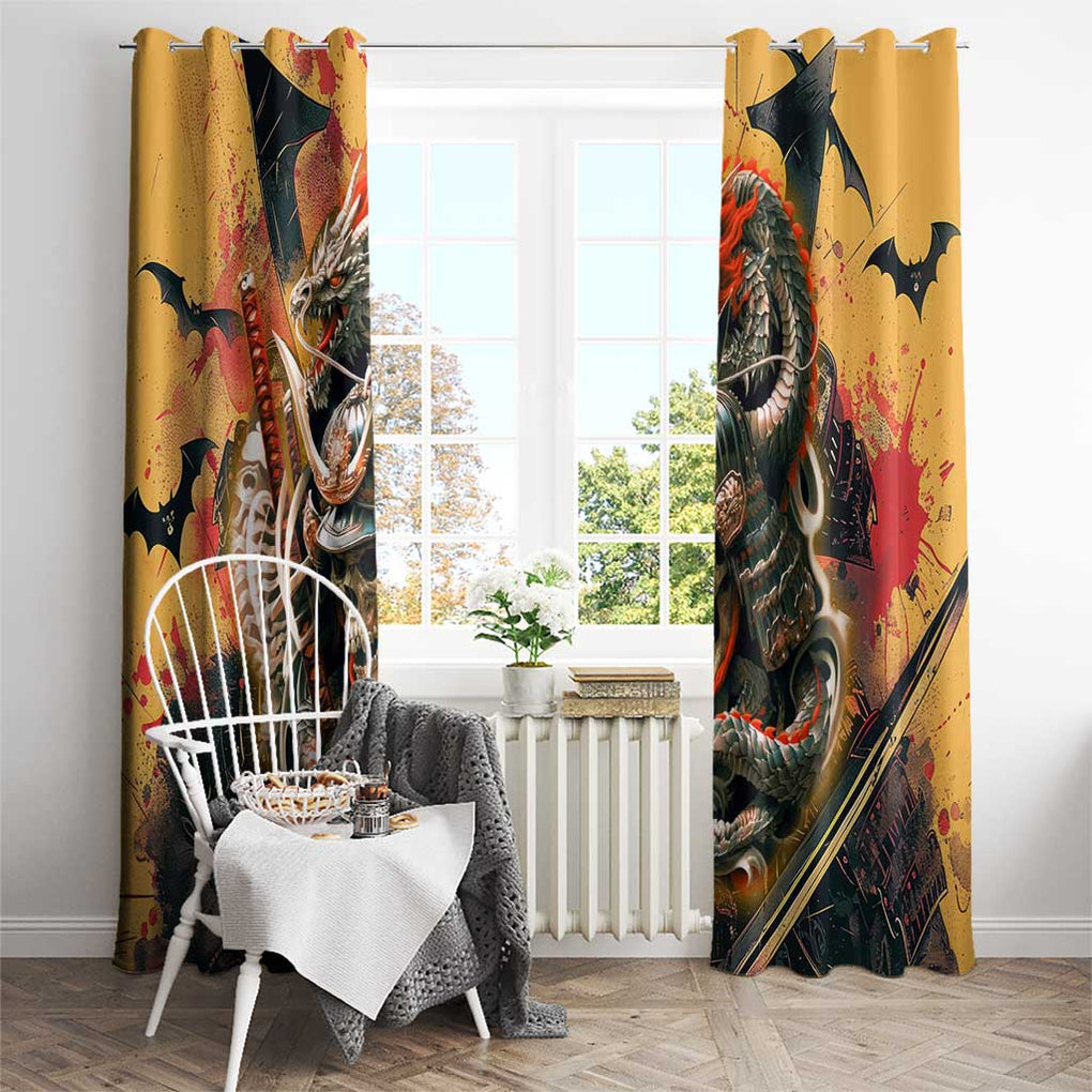 Samurai Yakuza Window Curtain Japan Art Style