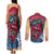 Tengu Couples Matching Tank Maxi Dress and Long Sleeve Button Shirt Japan Art Style