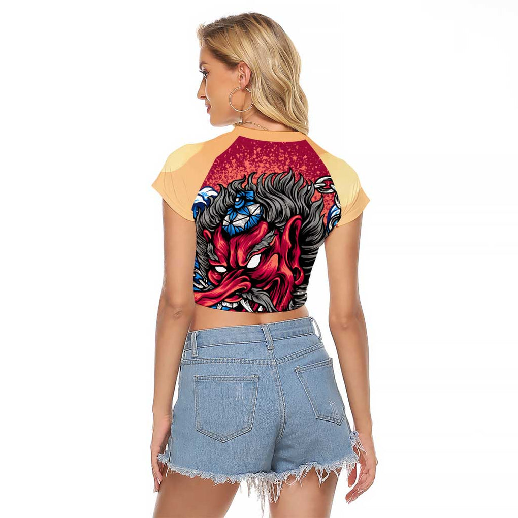 Tengu Raglan Cropped T Shirt Japan Art Style