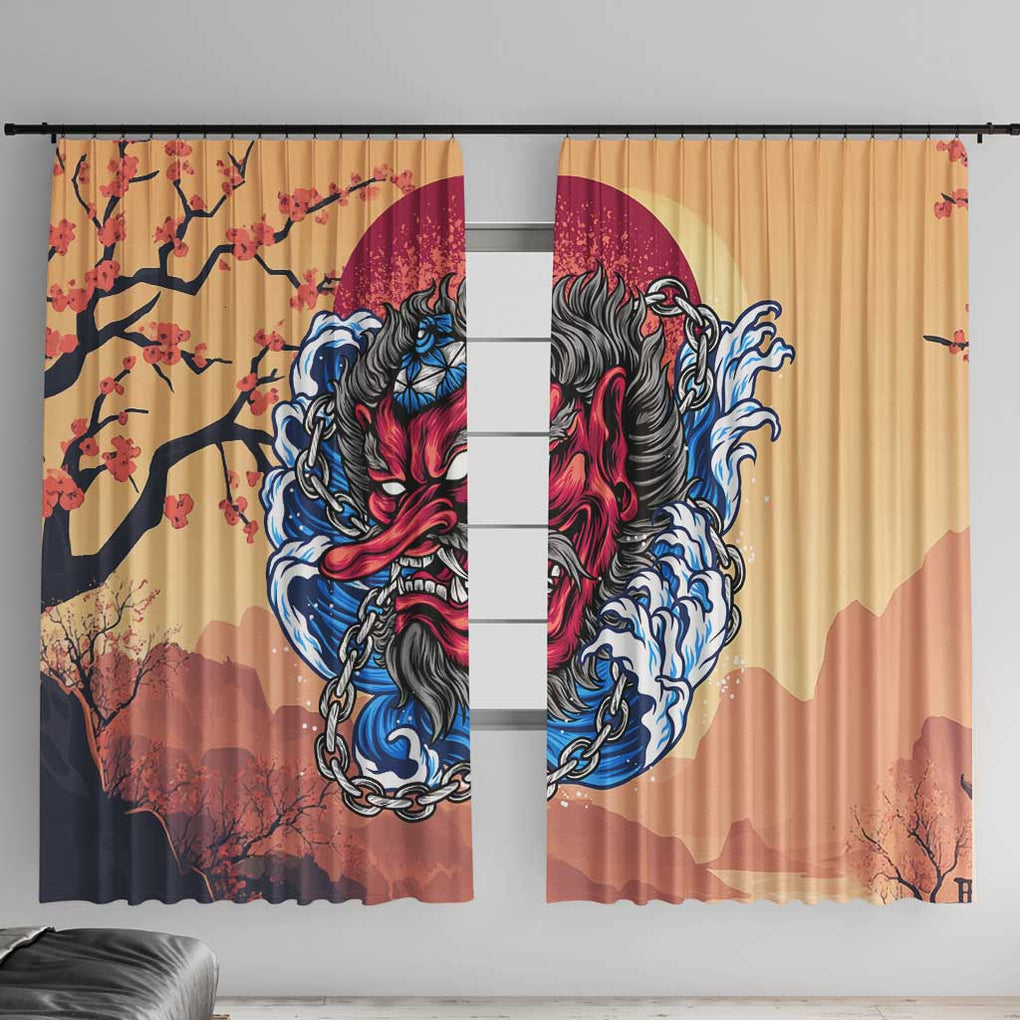 Tengu Window Curtain Japan Art Style
