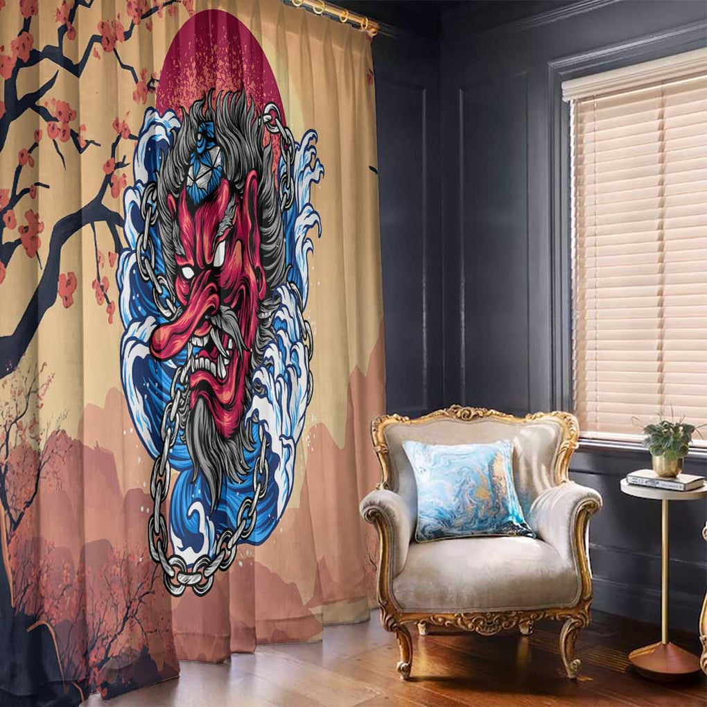 Tengu Window Curtain Japan Art Style