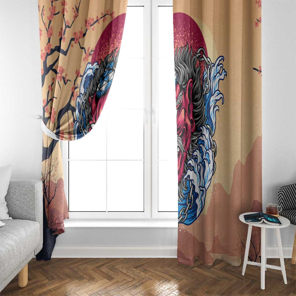 Tengu Window Curtain Japan Art Style