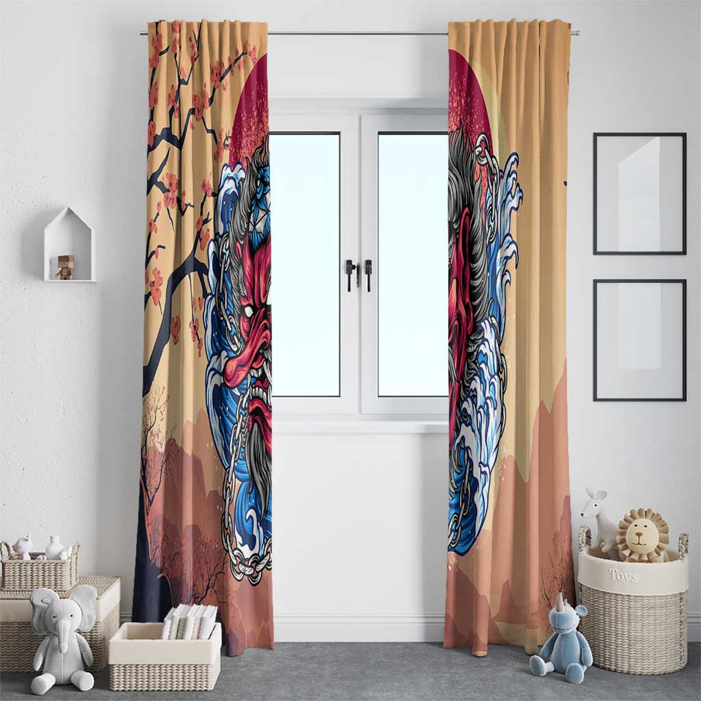 Tengu Window Curtain Japan Art Style