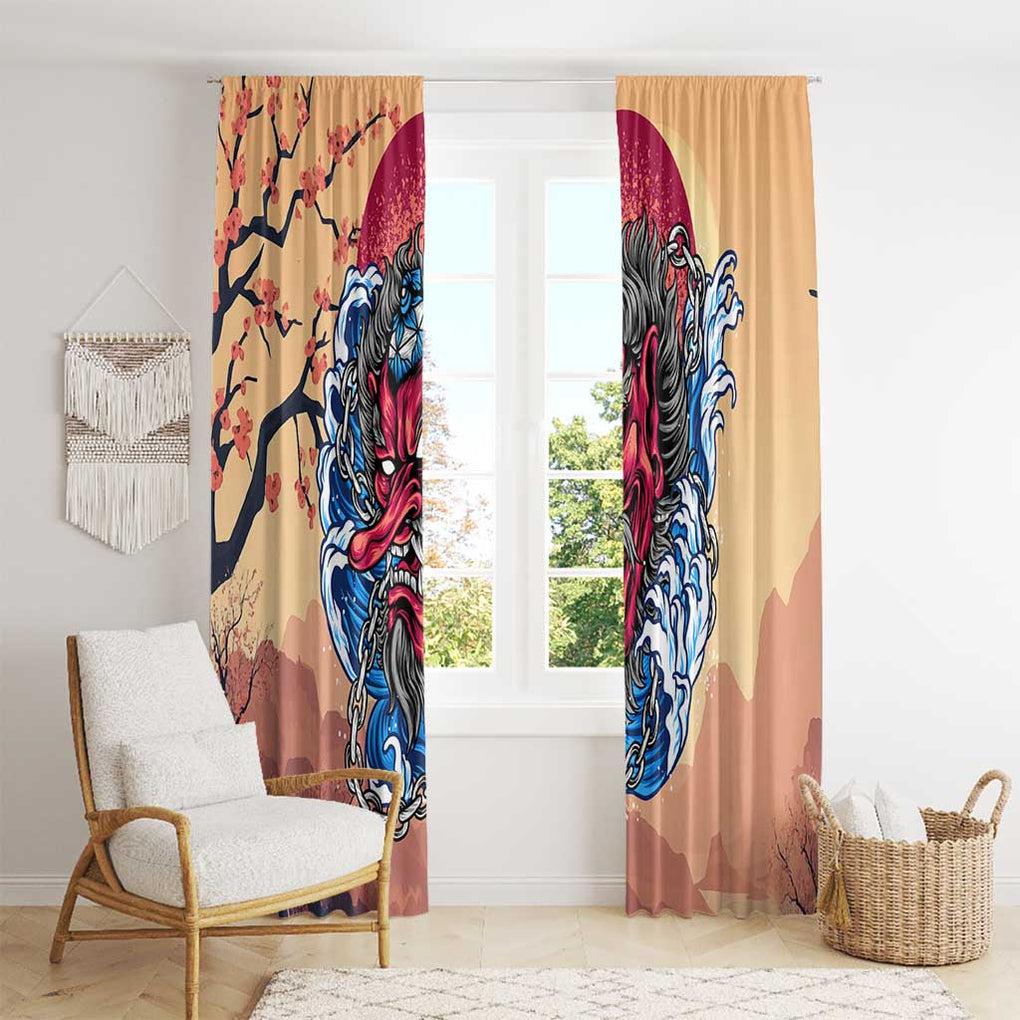 Tengu Window Curtain Japan Art Style