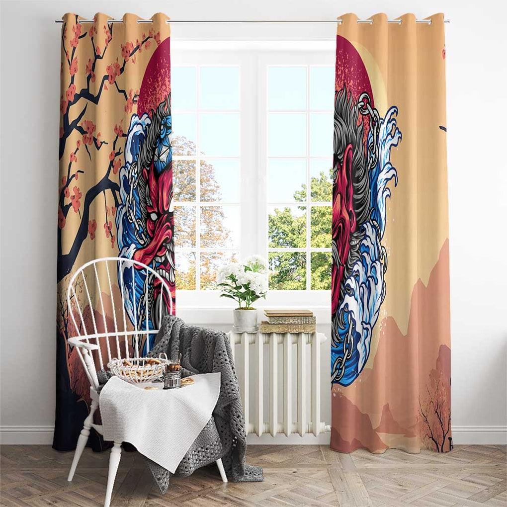 Tengu Window Curtain Japan Art Style