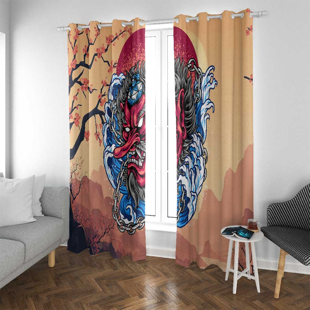 Tengu Window Curtain Japan Art Style