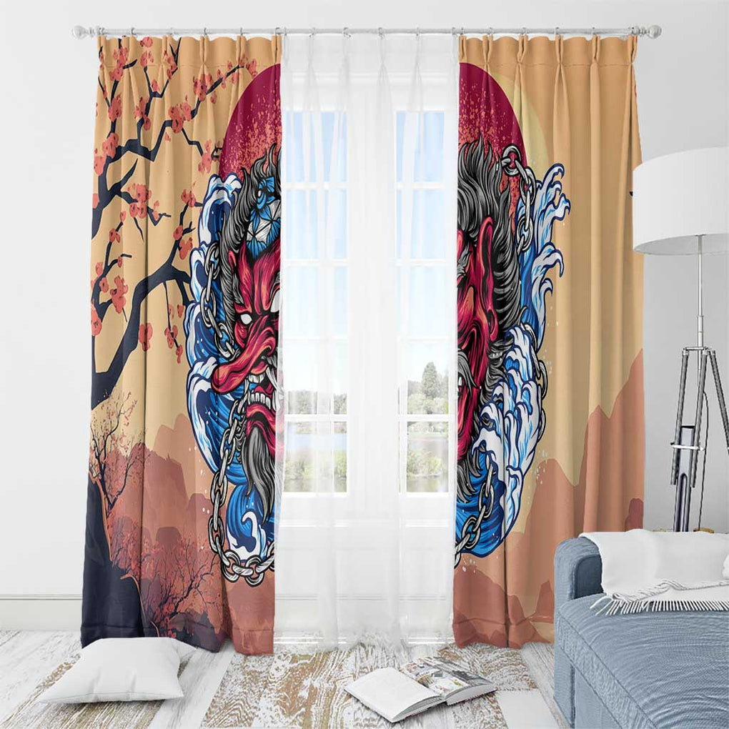 Tengu Window Curtain Japan Art Style