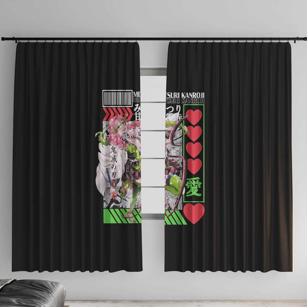 Mitsuri Kanroji - Kimesu No Yaiba Window Curtain Anime Style