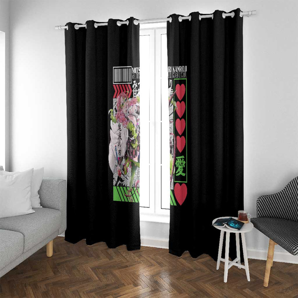 Mitsuri Kanroji - Kimesu No Yaiba Window Curtain Anime Style