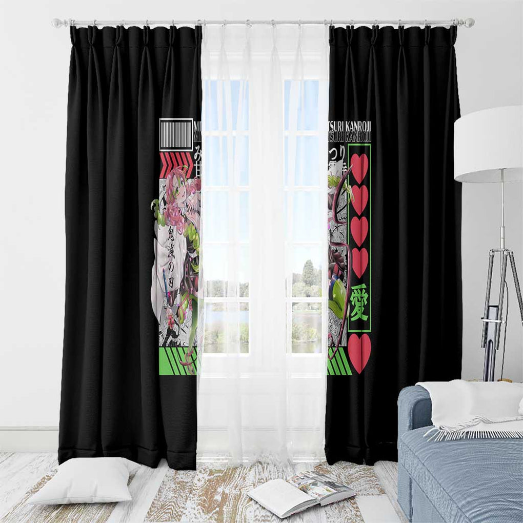 Mitsuri Kanroji - Kimesu No Yaiba Window Curtain Anime Style