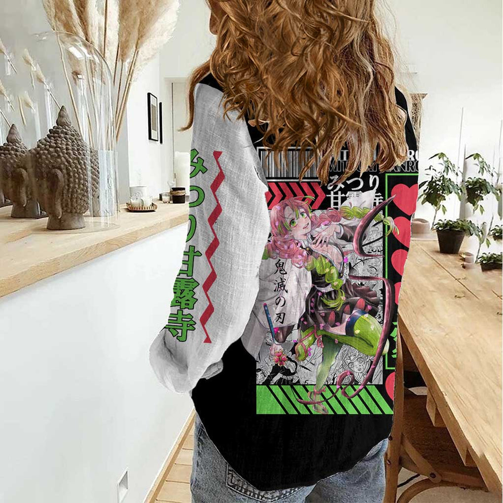 Mitsuri Kanroji - Kimesu No Yaiba Women Casual Shirt Anime Style