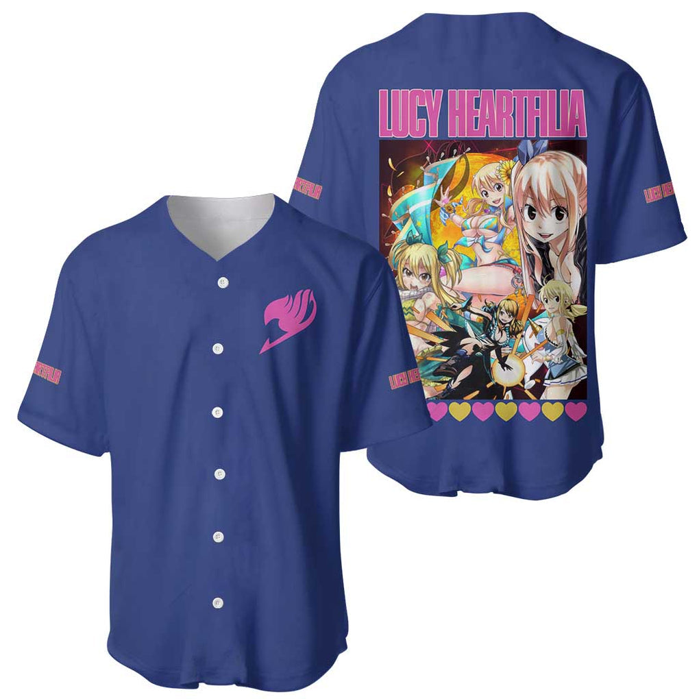 Lucy Heartfilia Fairy Tail Baseball Jersey Anime Style