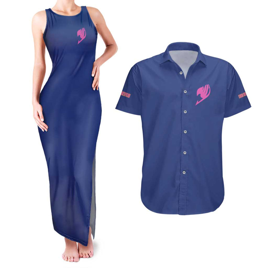 Lucy Heartfilia Fairy Tail Couples Matching Tank Maxi Dress and Hawaiian Shirt Anime Style
